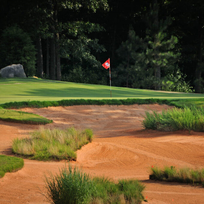 Tenth hole at the Lonnie Poole Golf Course.
